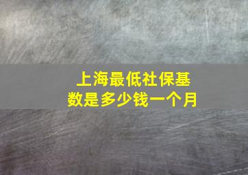 上海最低社保基数是多少钱一个月