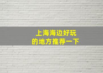 上海海边好玩的地方推荐一下