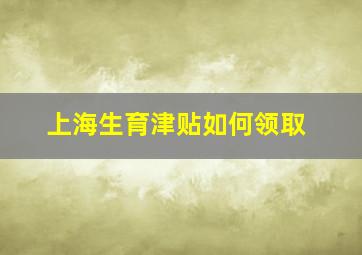 上海生育津贴如何领取