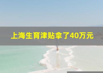 上海生育津贴拿了40万元