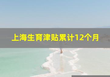 上海生育津贴累计12个月