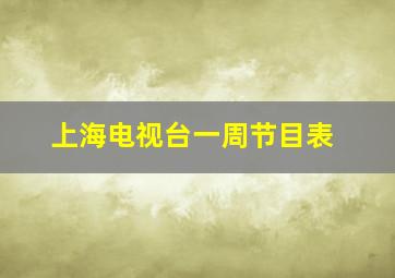 上海电视台一周节目表