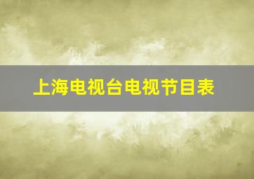 上海电视台电视节目表