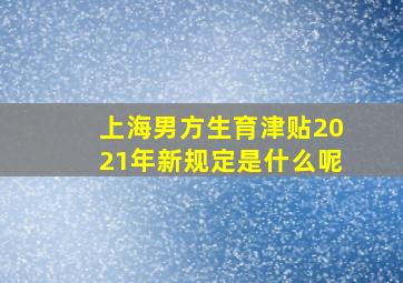 上海男方生育津贴2021年新规定是什么呢