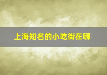 上海知名的小吃街在哪