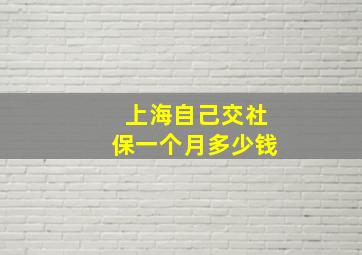 上海自己交社保一个月多少钱