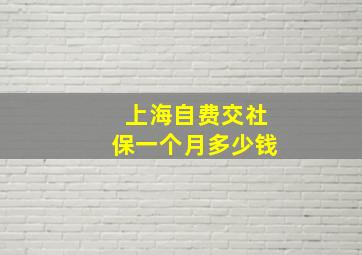 上海自费交社保一个月多少钱