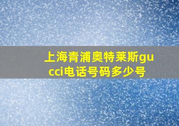 上海青浦奥特莱斯gucci电话号码多少号