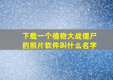 下载一个植物大战僵尸的照片软件叫什么名字