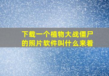 下载一个植物大战僵尸的照片软件叫什么来着