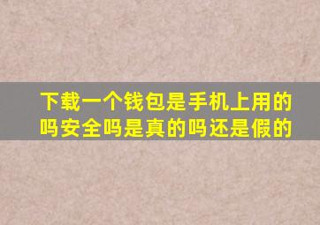 下载一个钱包是手机上用的吗安全吗是真的吗还是假的