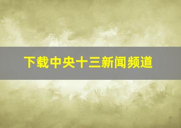 下载中央十三新闻频道