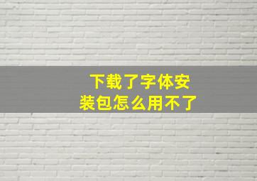 下载了字体安装包怎么用不了