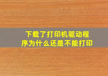 下载了打印机驱动程序为什么还是不能打印