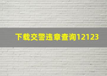 下载交警违章查询12123