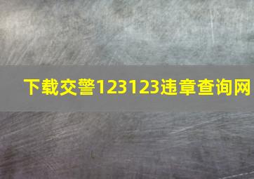 下载交警123123违章查询网