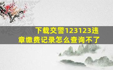 下载交警123123违章缴费记录怎么查询不了