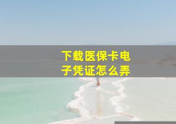 下载医保卡电子凭证怎么弄