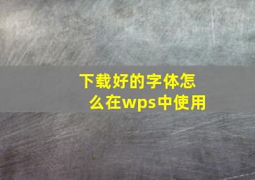 下载好的字体怎么在wps中使用