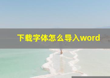 下载字体怎么导入word