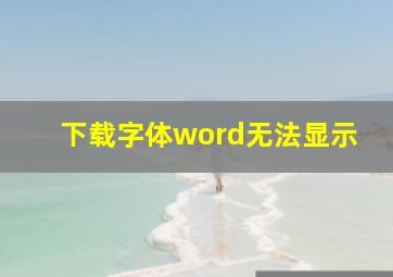 下载字体word无法显示