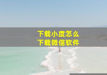 下载小度怎么下载微信软件