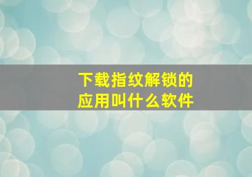 下载指纹解锁的应用叫什么软件