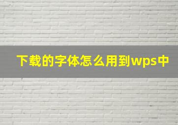 下载的字体怎么用到wps中