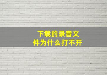 下载的录音文件为什么打不开