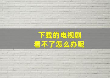 下载的电视剧看不了怎么办呢