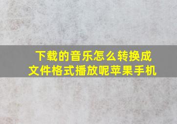 下载的音乐怎么转换成文件格式播放呢苹果手机