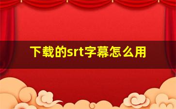 下载的srt字幕怎么用