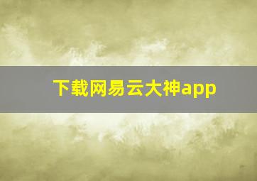 下载网易云大神app