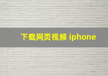 下载网页视频 iphone