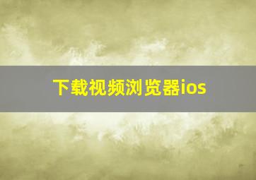 下载视频浏览器ios