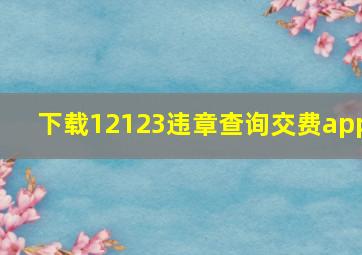 下载12123违章查询交费app