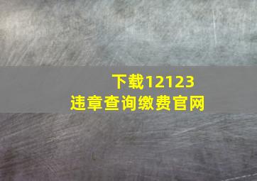 下载12123违章查询缴费官网