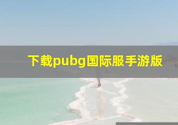 下载pubg国际服手游版