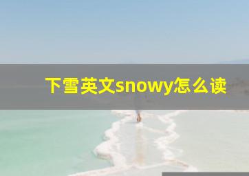 下雪英文snowy怎么读