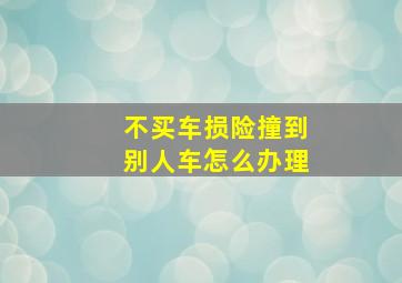 不买车损险撞到别人车怎么办理