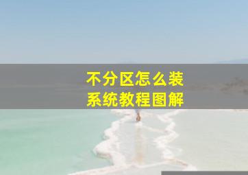 不分区怎么装系统教程图解