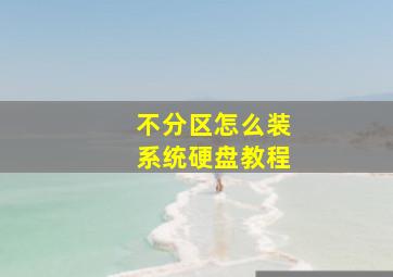 不分区怎么装系统硬盘教程