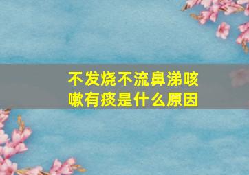 不发烧不流鼻涕咳嗽有痰是什么原因