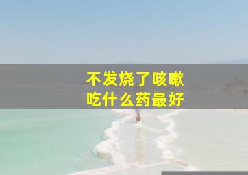 不发烧了咳嗽吃什么药最好