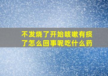 不发烧了开始咳嗽有痰了怎么回事呢吃什么药