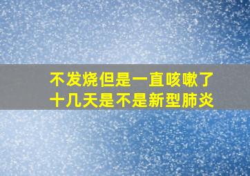 不发烧但是一直咳嗽了十几天是不是新型肺炎