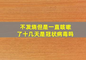 不发烧但是一直咳嗽了十几天是冠状病毒吗