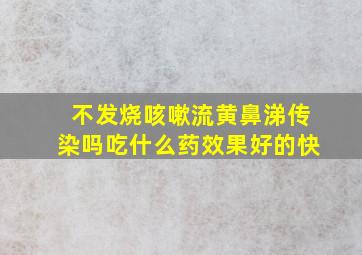 不发烧咳嗽流黄鼻涕传染吗吃什么药效果好的快