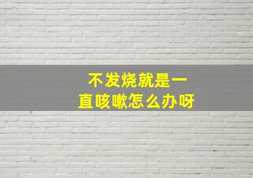 不发烧就是一直咳嗽怎么办呀