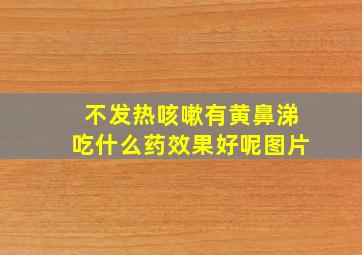 不发热咳嗽有黄鼻涕吃什么药效果好呢图片